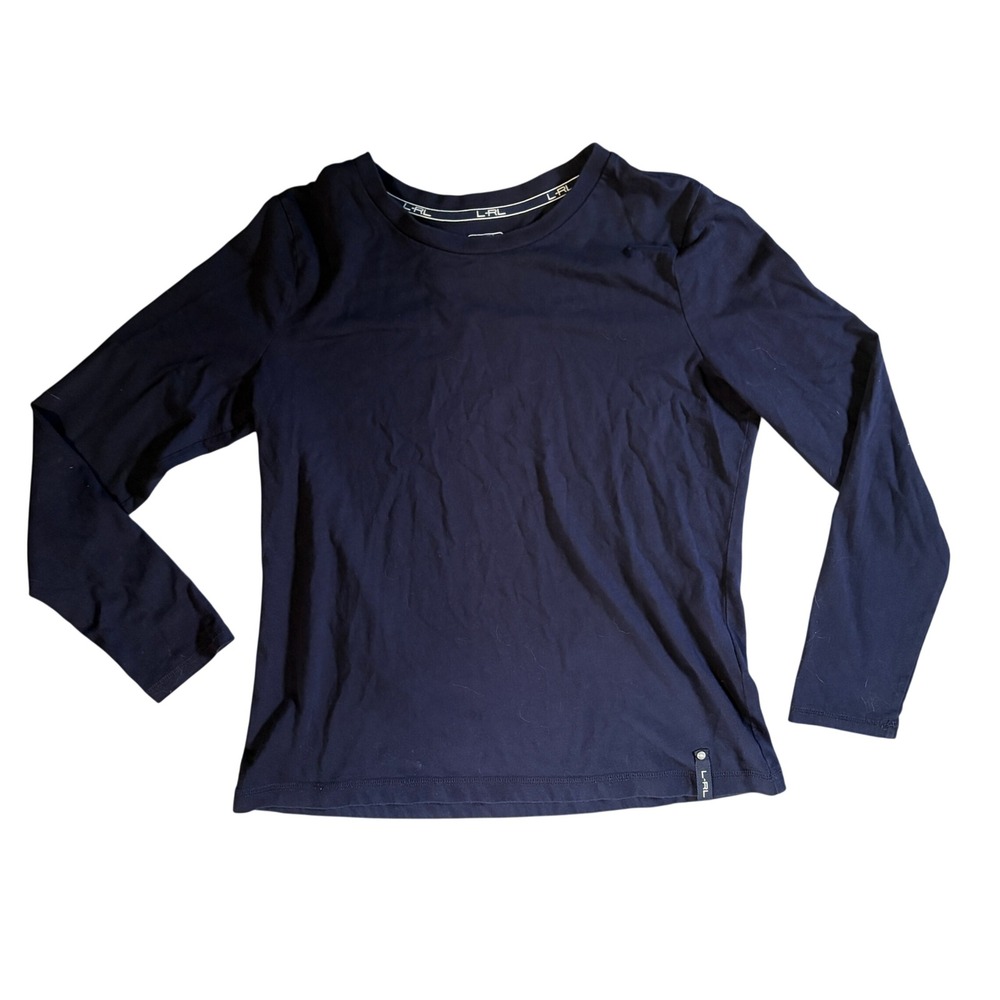 Lauren Ralph Lauren Navy Blue Long Sleeve Crew Neck Top LRL Large Womens